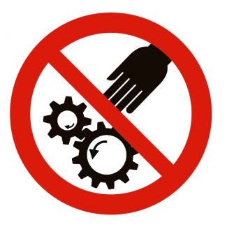 Znak RUCHOME CZĘŚCI MASZYN