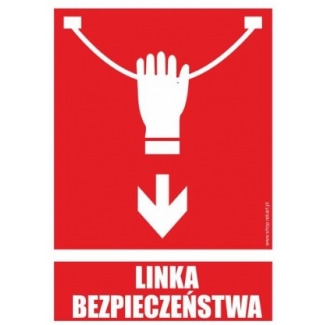 Znak BHP linka bezpieczeństwa