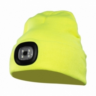 CZAPKA Z DZIANINY LED ŻÓŁĆ